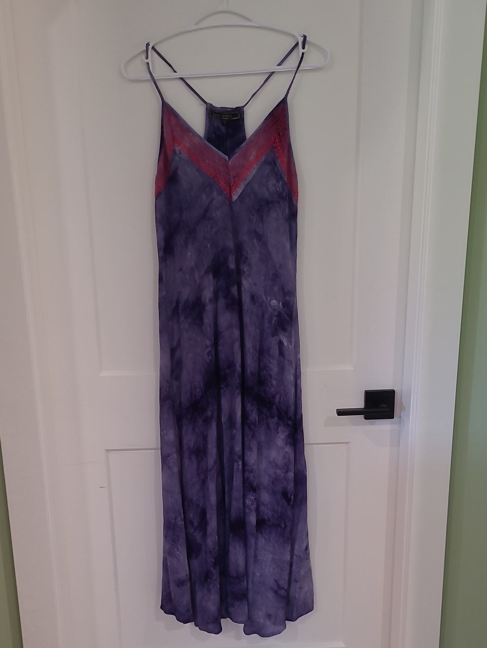 Love Stitch Purple Tie-Dye Slip Dress with Red Trim